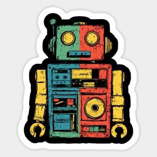 Retro Robot with Funky Pop Art Vibes Sticker
